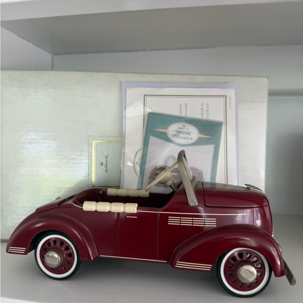 Vintage Maroon Convertible Model Car